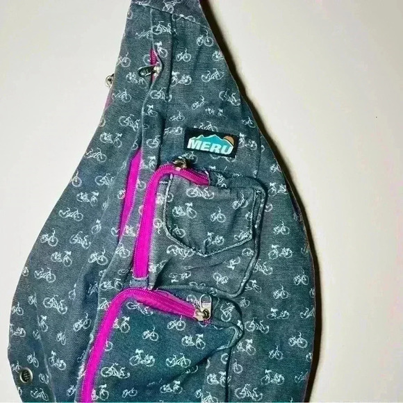 MERU Sling Bag 100% Cotton Bicycle Print - Picture 2 of 7